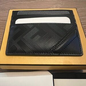Fendi Shadow Diagonal Card holder black Italian leather
